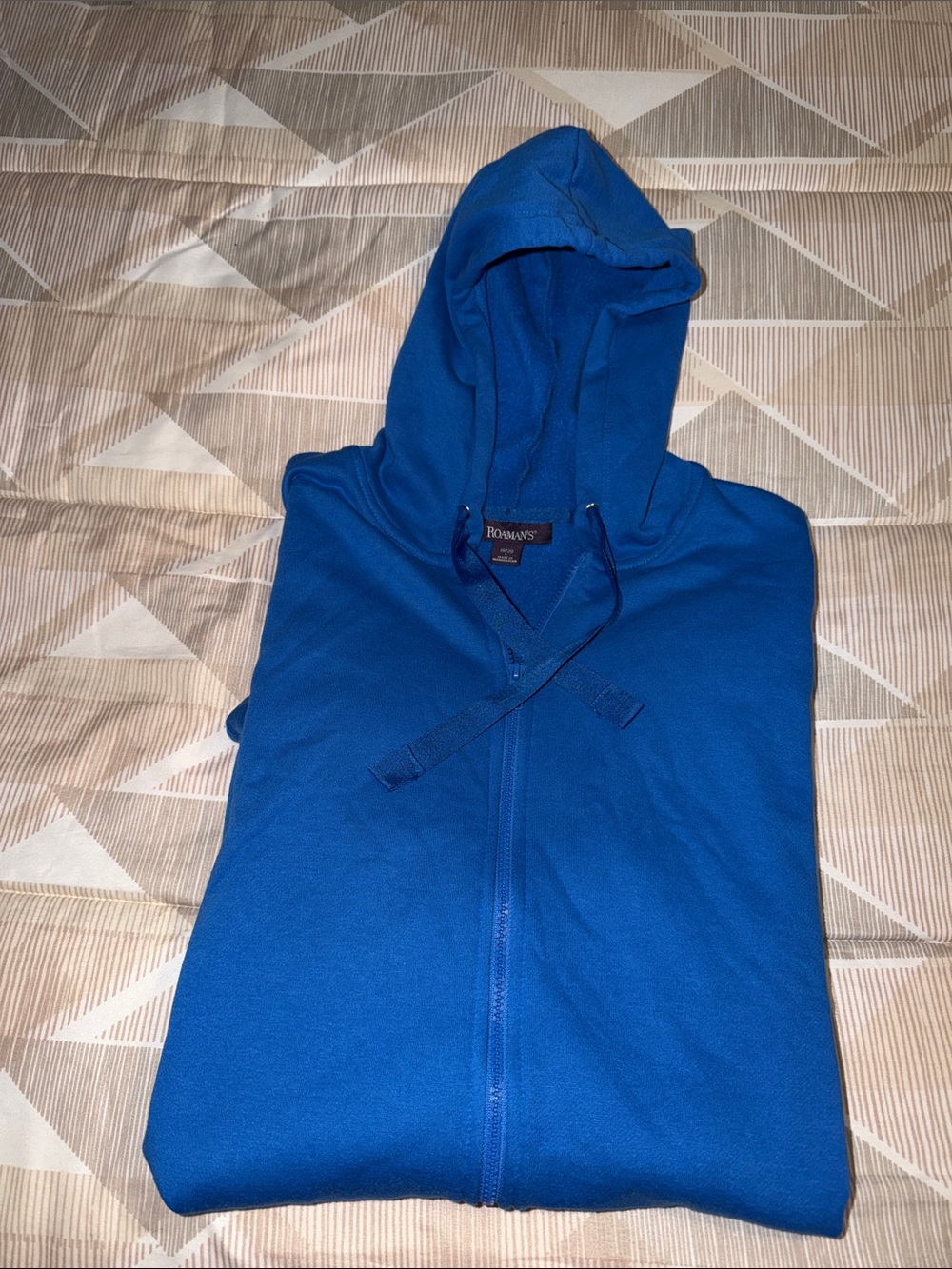 ROAMAN's Blue Fleece Cotton Zip Up Hoodie SZ 18/20 or 2X - Picture 7 of 8